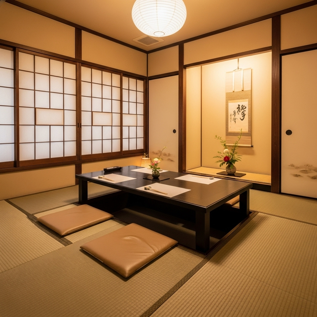 Private dining room with tatami seating